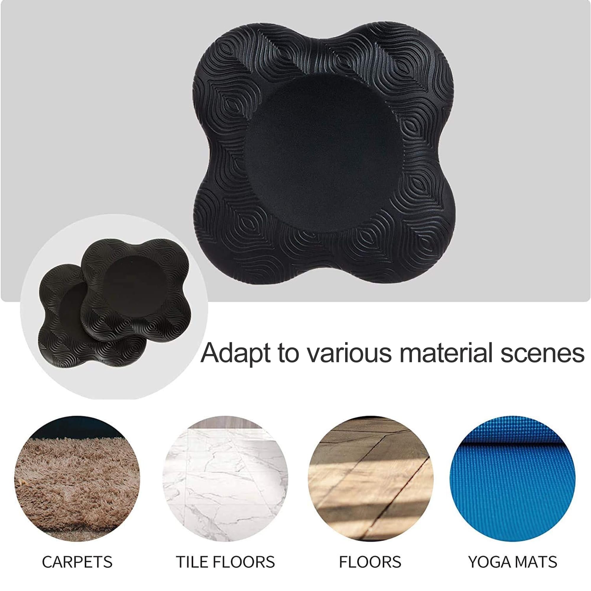 2 Pièces Genouillères De Yoga Antidérapantes Noires 20x20cm - Coussin De Protection Pour Genoux, Poignets Et Coudes - Yoga, Pilates