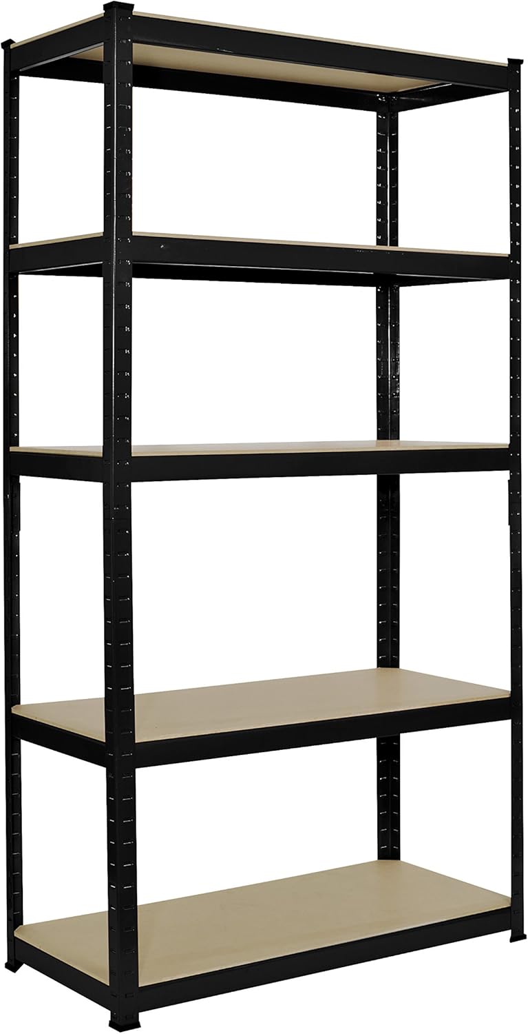 Garage Racking 5 Tier Shelving Heavy Duty 265kgs per Shelf in Black TS