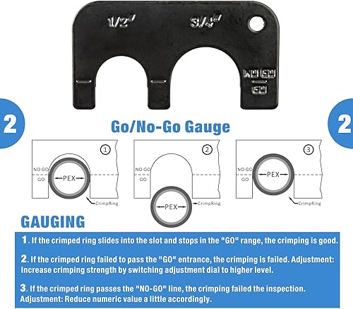 Miniatura 3 de iCrimp - Herramienta de crimpado de tubería de tubería Pex con cabezal angular combinado para juegos de mandíbula de cobre de 12 y 34 pulgadas con