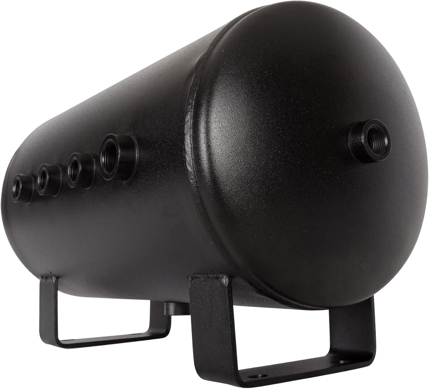 HornBlasters USA Made 5-Gallon (19 Liters) 8 Port Black Steel Air Tank - Black Powdercoat Finish - (Seven 1/2" Ports & One 3/4" Port)