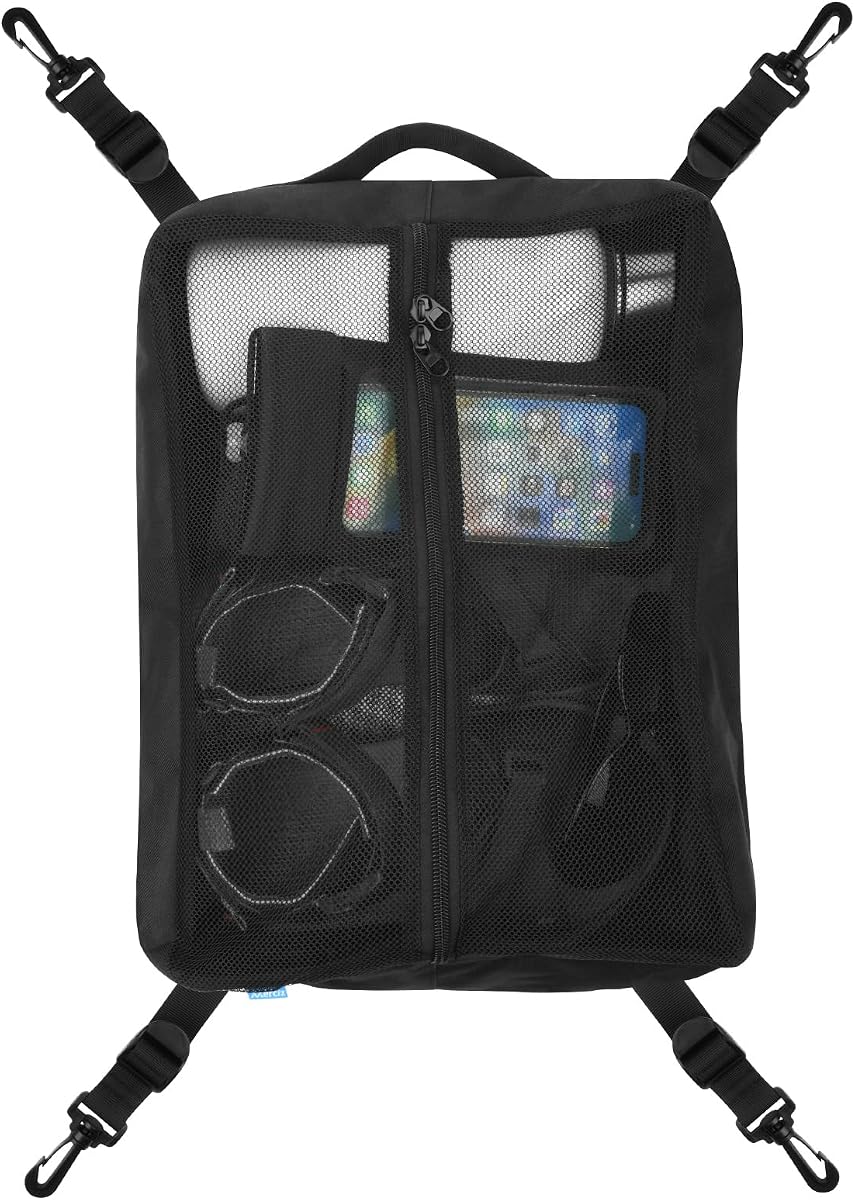 Xxerciz Paddleboard Deck Bag, Mesh Carry Bag Storage Bag Sup Accessories with Handle and 4pcs Hooks, Nylon Paddle Board Accessories Bag for Stand Up Paddle Board