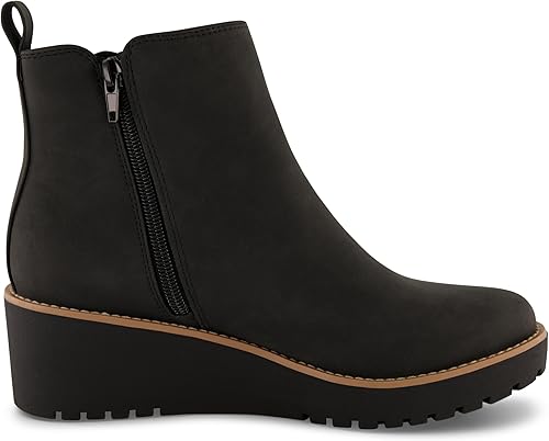 Miniatura 4 de CUSHIONAIRE Botas de cuña Ilena para mujer + espuma viscoelástica, anchos disponibles, Negro -