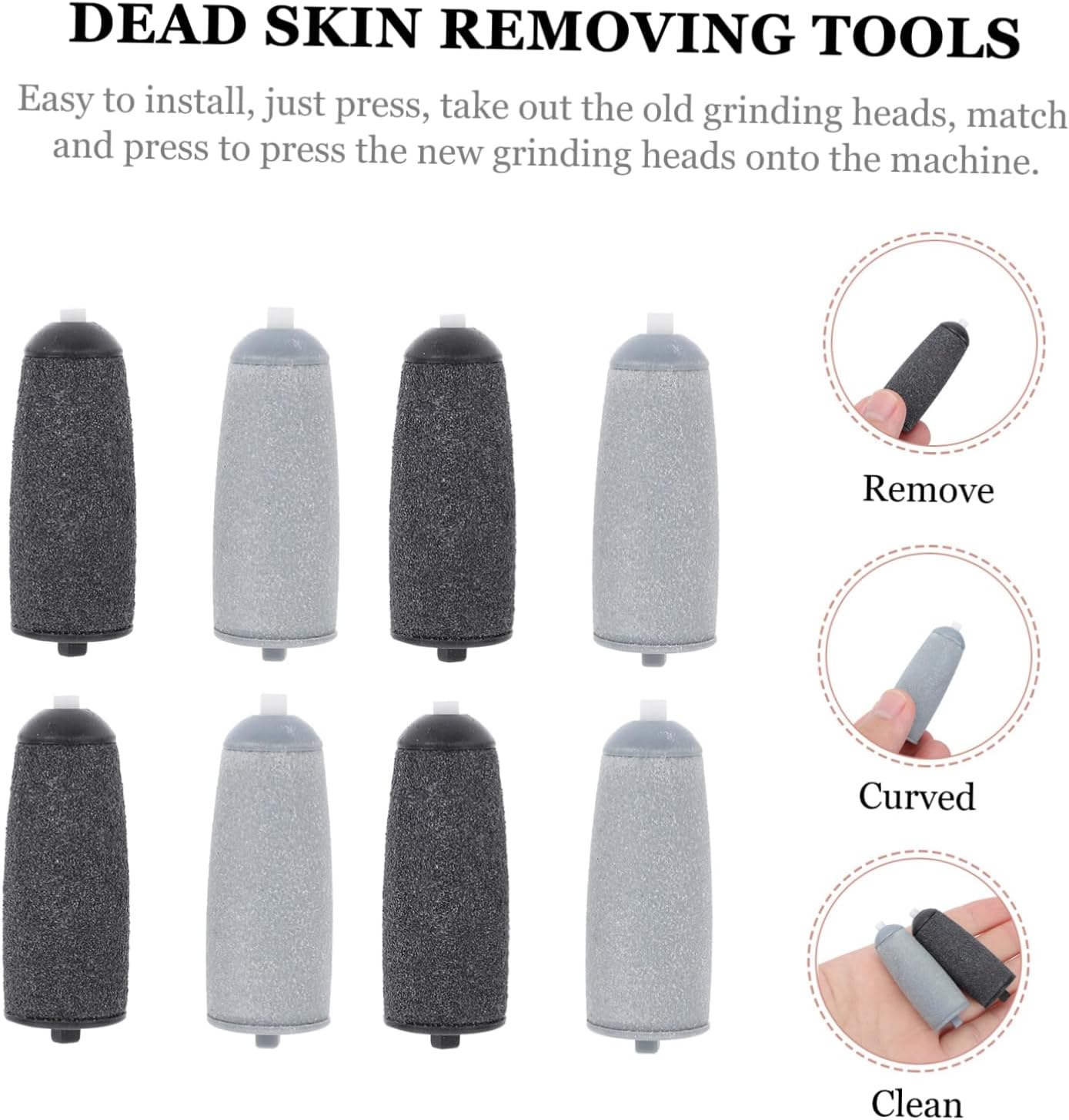 8pcs Replacement Heads for Electric Foot Callus Remover Professional Pedicure Tools for Dead Skin Removal Compatible Foot Care Devices for Home Use