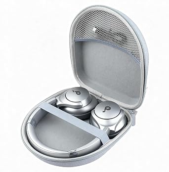 Hard Travel Storage Case Compatible with Anker Soundcore Life Q20 Q30 Q35 Q40 Q45 Q20+ Q20i Hybrid Active Noise Cancelling Headphones Gray