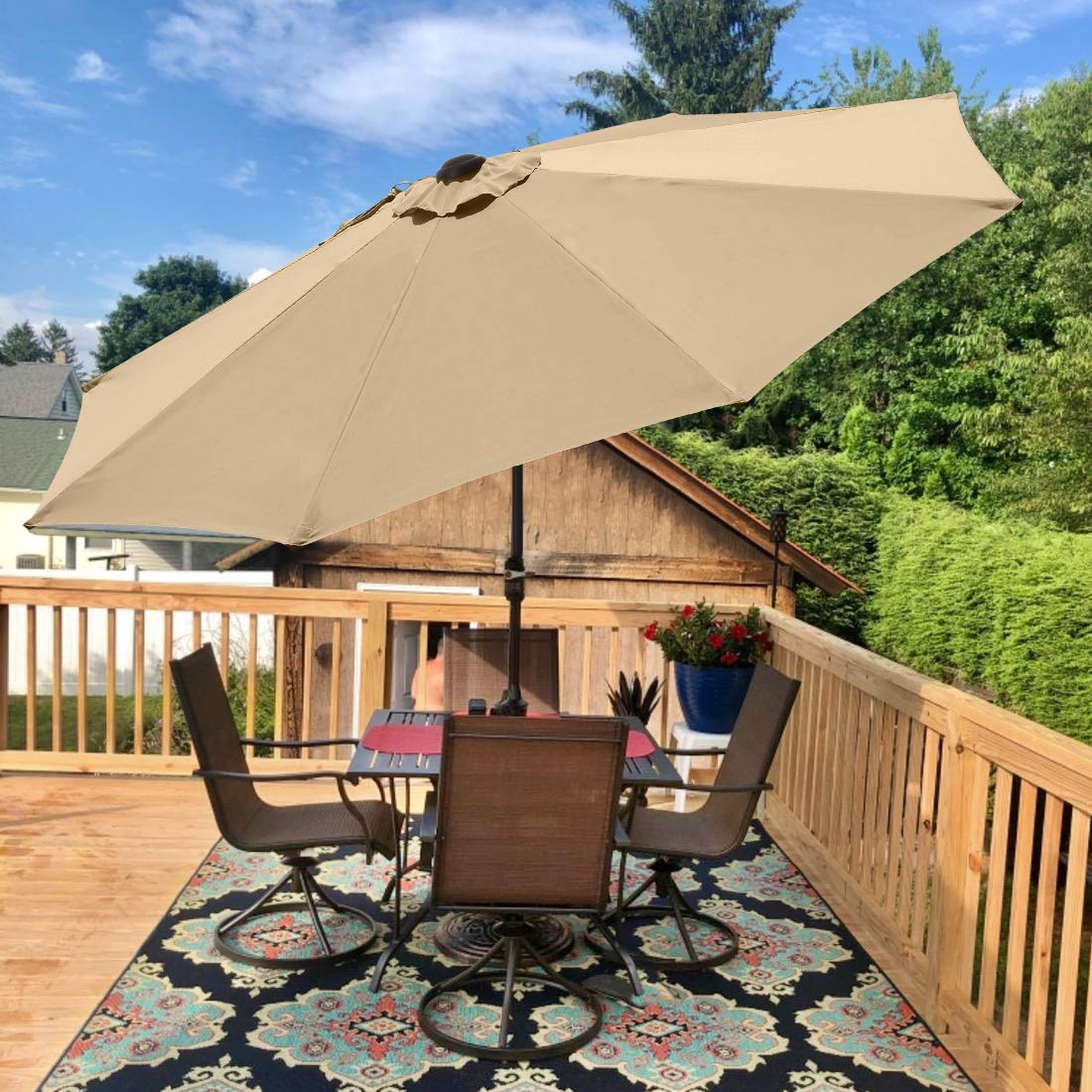Buy Quictent 9Ft Patio Umbrella 32 LED Lights 3 Years NonFading
