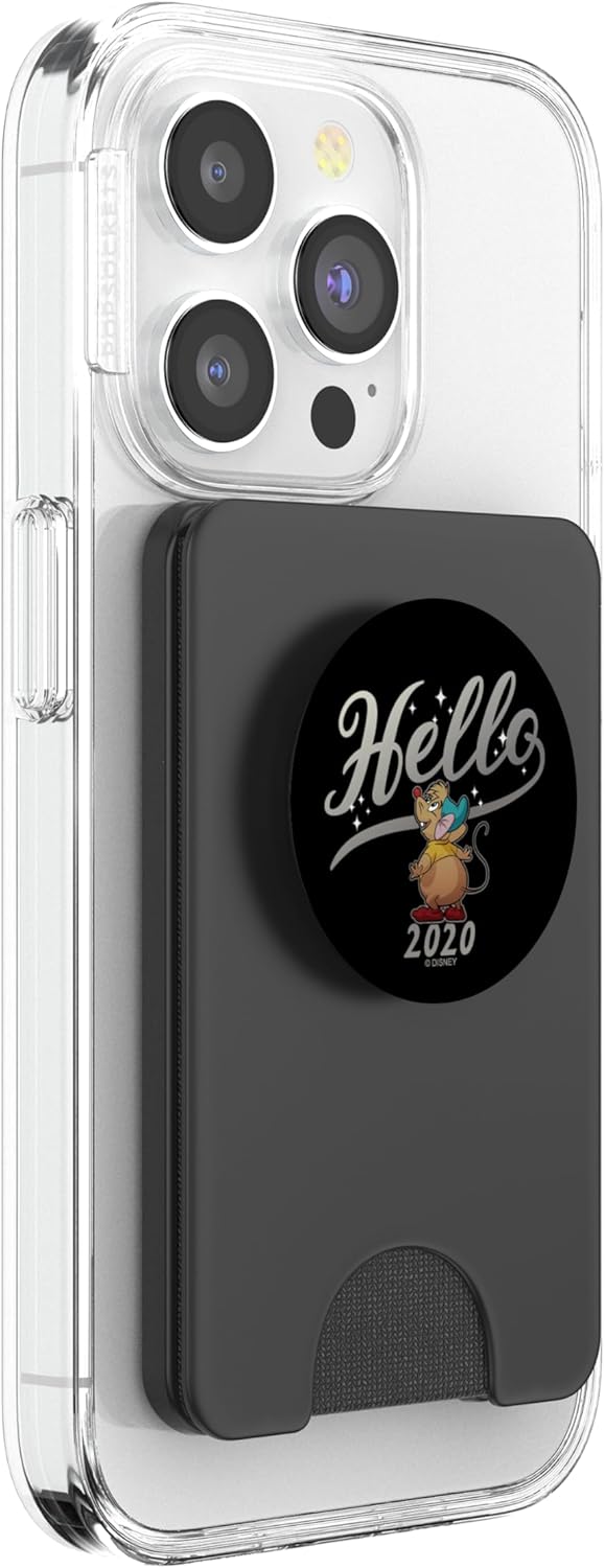 Disney Cinderella Gus Hello 2020 Silver New Year's Eve PopSockets PopWallet for MagSafe