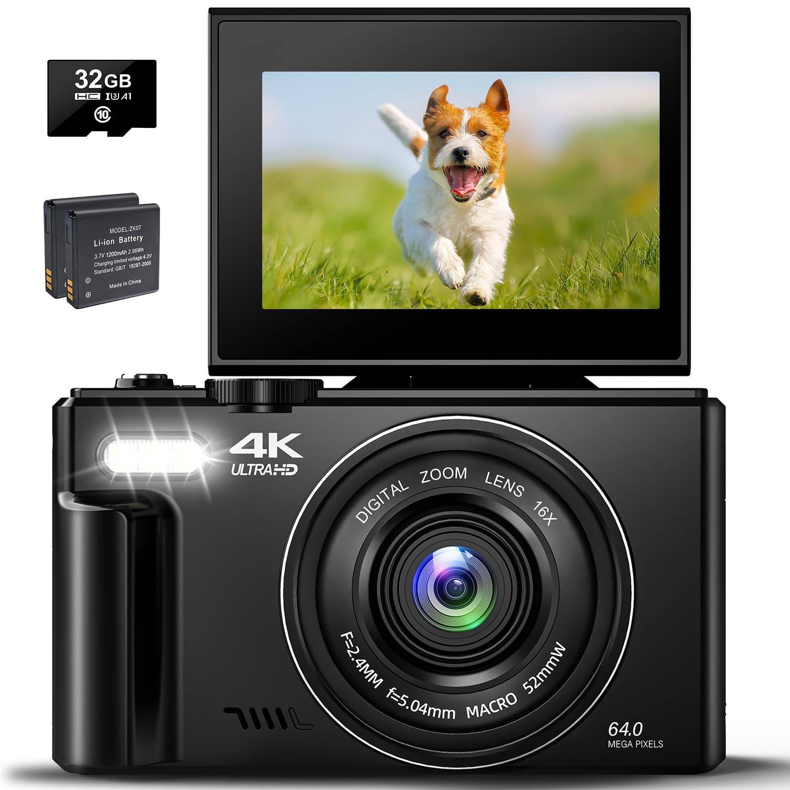 Amazon | デジカメ 4K 30FPS 64MP デジタルカメラ コンパクトカメラ 
