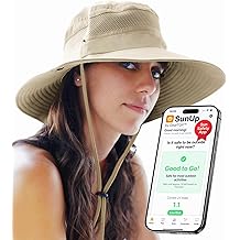 Sombrero Safari para hombre Sombreros solares para mujer Protecci&oacute;n UV UPF 50+ Sombrero de pesca, jardiner&iacute;a y senderismo (22-23 1/2")