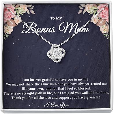 Bonus Mom Necklace, Love Knot Necklace 
