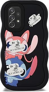Dl3 Mobilak Case for Samsung Galaxy A72, Cute 3D Cartoon Character Design, Kawaii Silicone Soft Shockproof Cover for Girls, Boys, Women & Teens – Fun, Cool & Protective Phone Case - Black