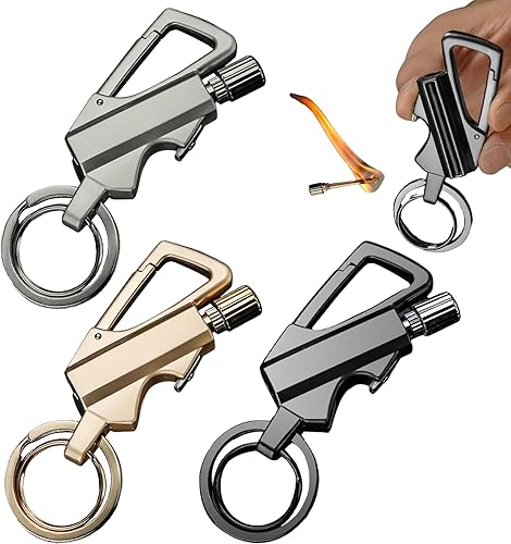Fósforo Permanente Encendedor Infinito con Llavero Multiherramienta Abrebotellas, Impermeable Reutilizable Resistente al Viento Iniciador de Fuego