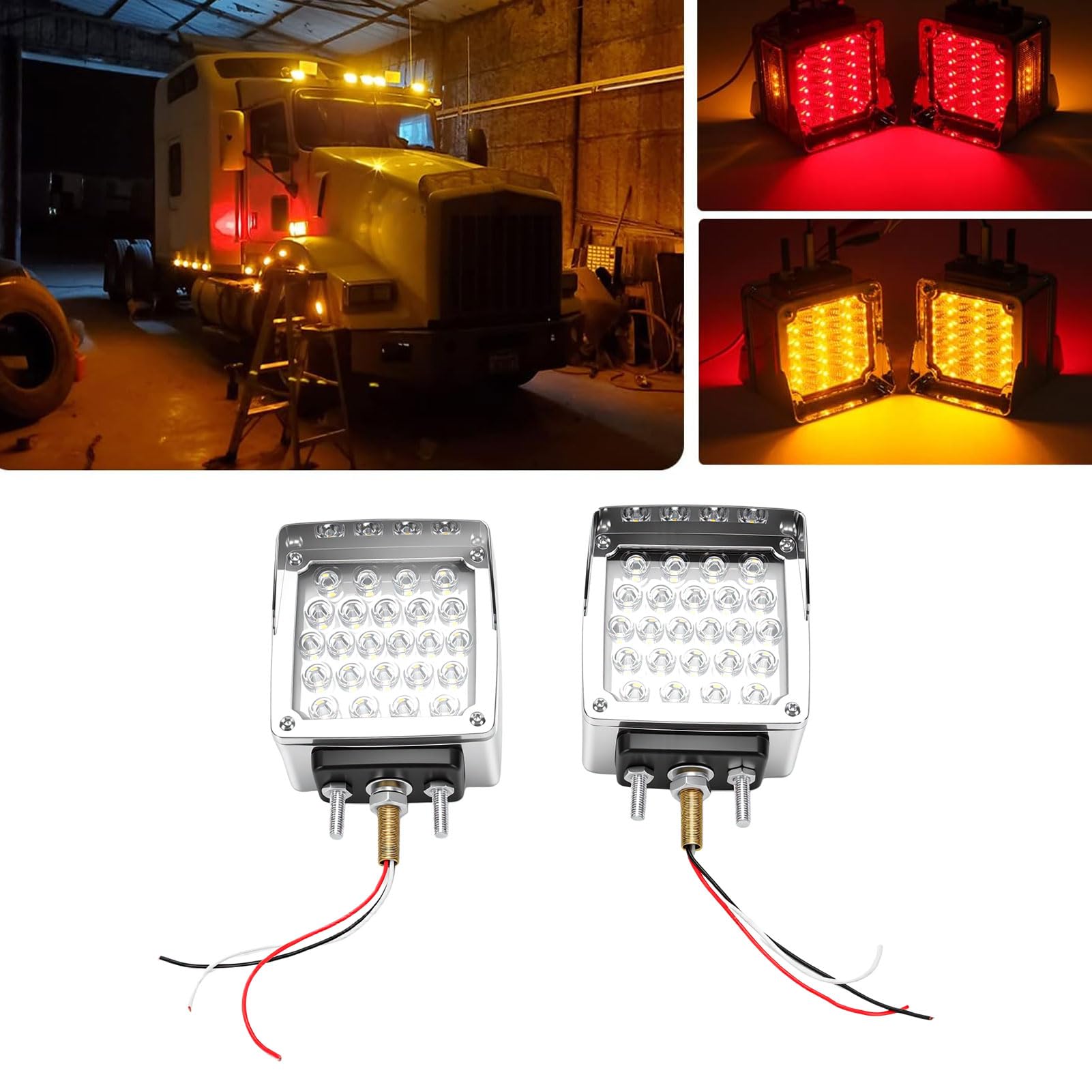 Sorandy Podwójna Osłona Przeciwbryzgowa na Cokole, 60 Diod LED, Kwadratowa