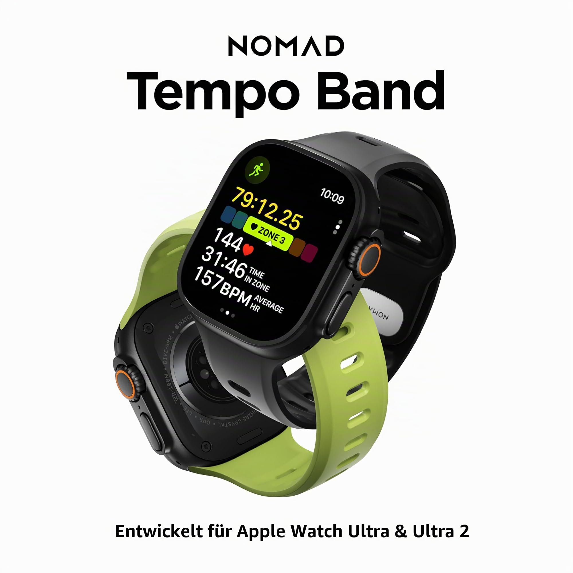 NOMAD Tempo Band | für Apple Watch 49mm | wasserfestes und schlankes Sportarmband