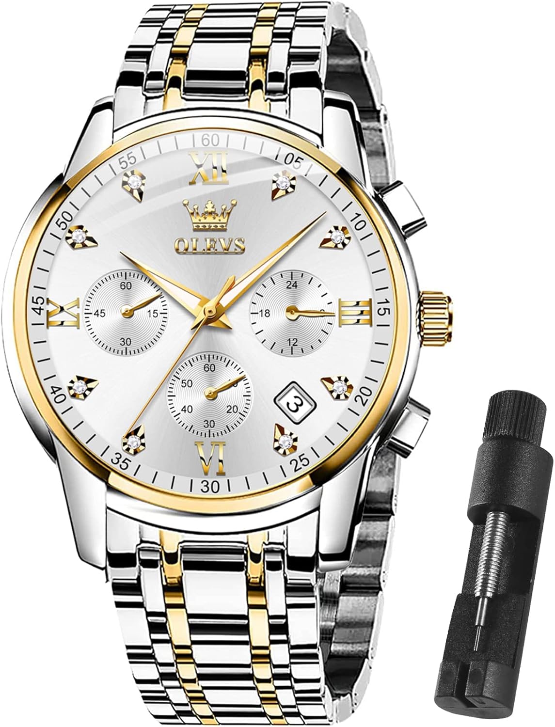 OLEVS Men Multifunction Watch, Multi Dial Waterproof