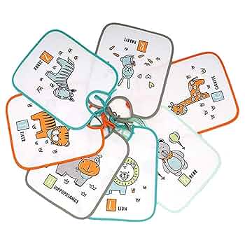 Bavaglini Impermeabili Ti Tin - Confezione Da 4, Cotone E Poliestere, Per Bambini 6-18 Mesi