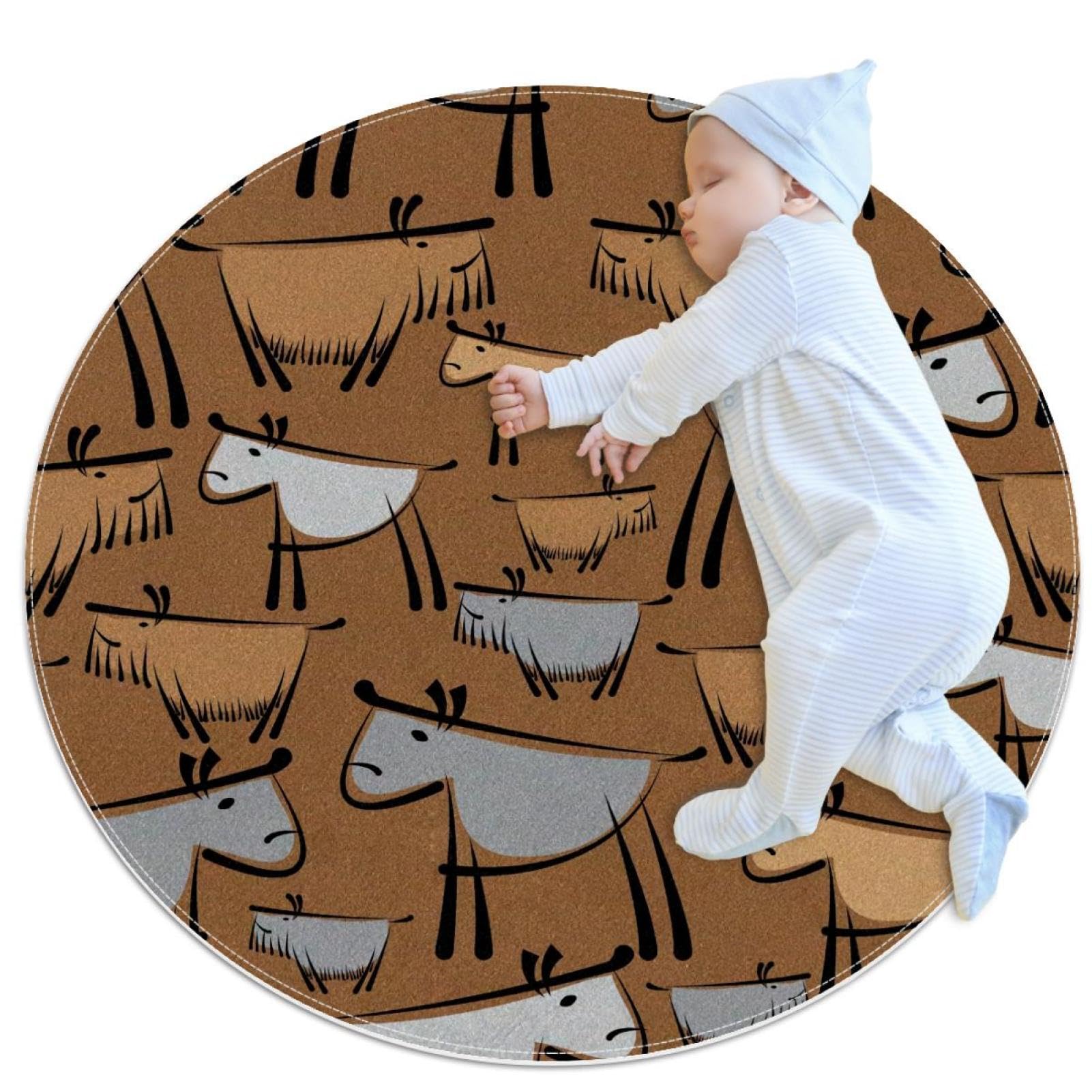 Tapis de salle de bain rond antidérapant camomille pour canapé chambre