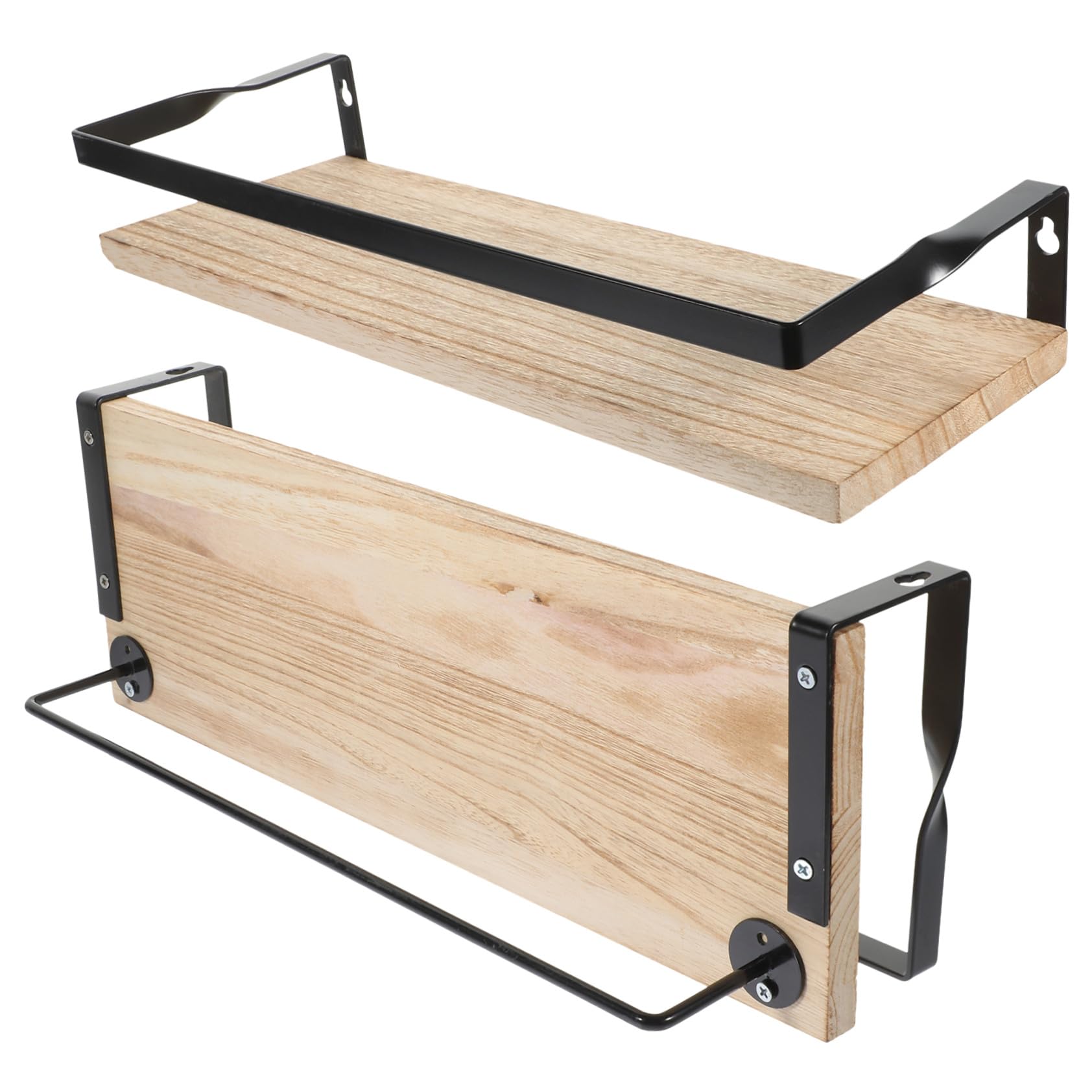 Étagère murale flottante en bois UKCOCO - Lot de 2 étagères suspendues pour salon et cuisine