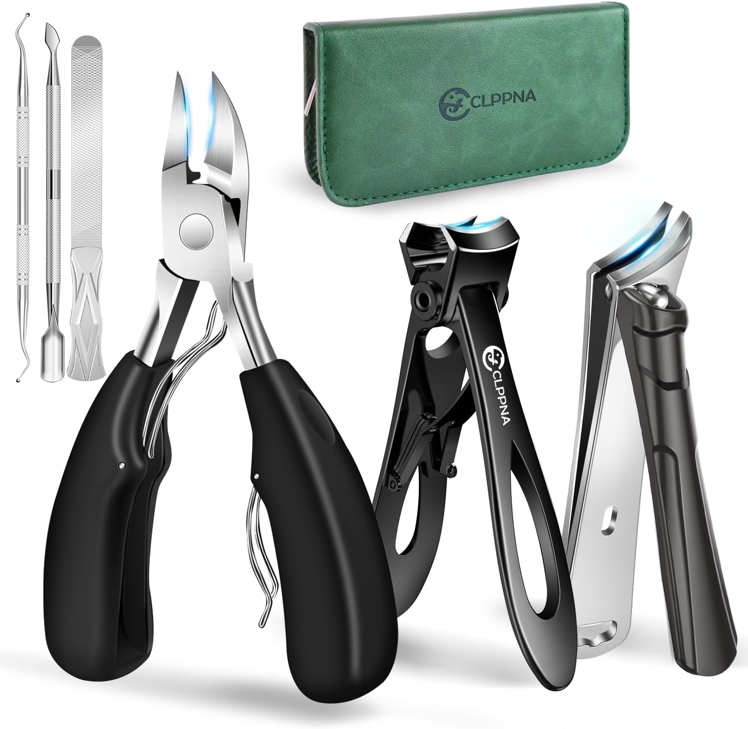 Toenail Clippers for Seniors Thick Toenails CLPPNA Large Toe Nail Clippers Set for Men with Wide Jaw Sharp