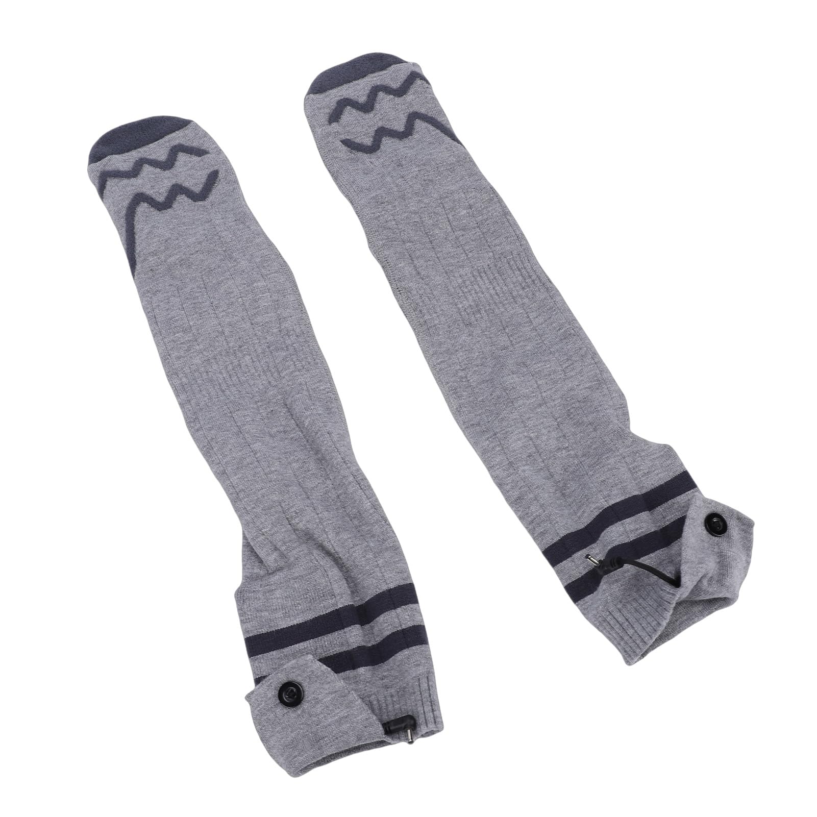 Lot de 2 paires de chaussettes chauffantes électriques rechargeables pour homme et femme - Pour le ski et le camping en hiver - Gris