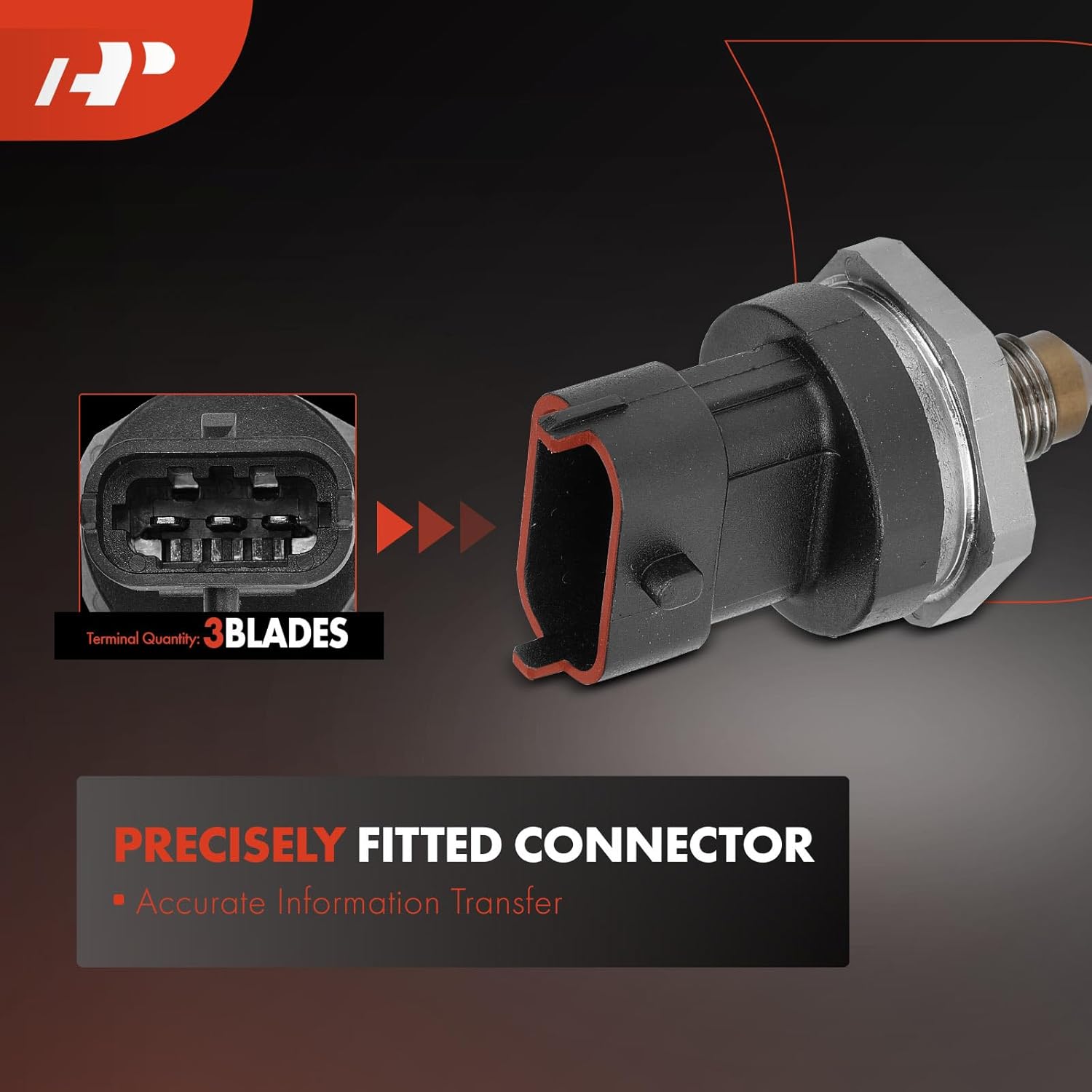 A-Premium Fuel Injection Pressure Sensor [3 Pins] Compatible with Ford Explorer 2012-2014, Escape Fusion Focus 2013-2014, Edge 2012-2014, Taurus, Fiesta, Transit Connect & Lincoln MKZ, 1.0L 1.6L 2.0L