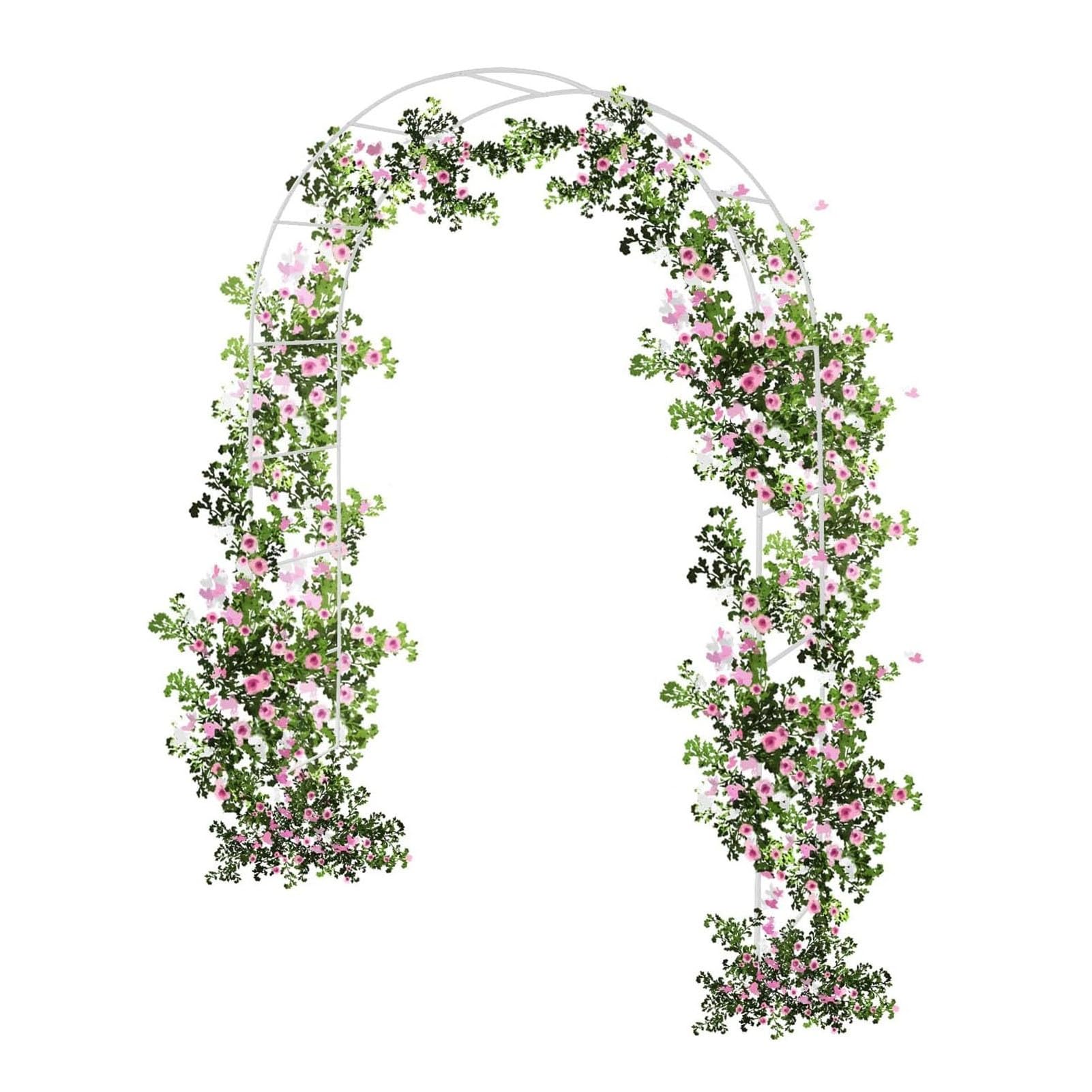 Arche de jardin blanche en acier 280x220x40 cm pour plantes grimpantes