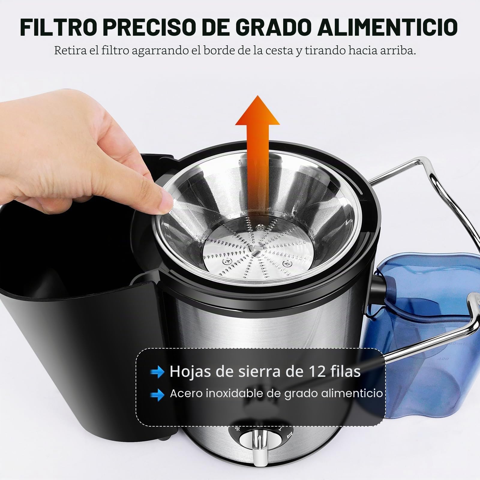 Exprimidor de prensa en frío lento, extractor de jugo pulposo, 1000 W, 240 V