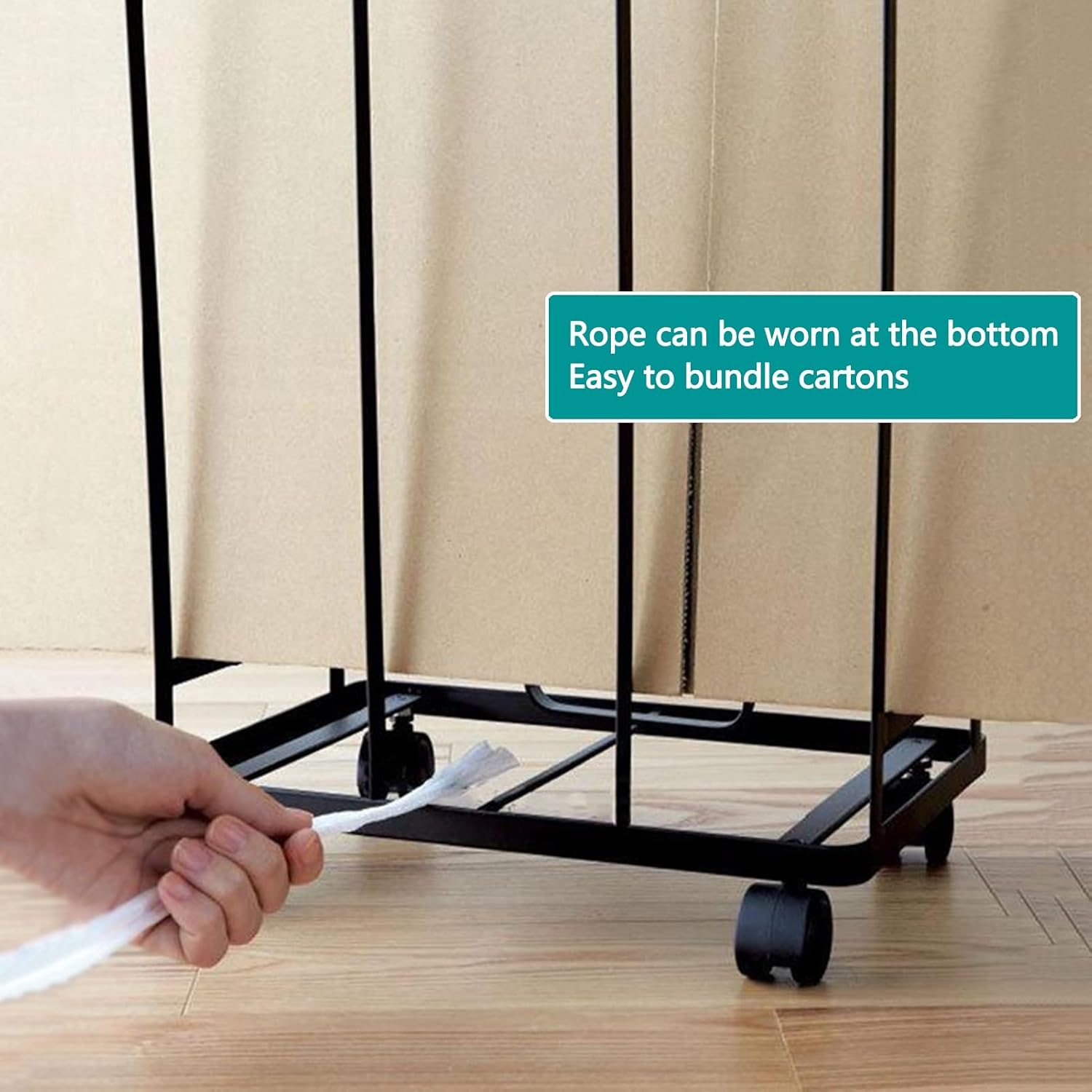 Carton Storage Cart, Carbon Steel Carton Organizer Shelf with Casters, Retail Store Home Commercial Floor-Standing Portable Carton Stand (Color : Black, Size : 12.2x10.24x17.13in)