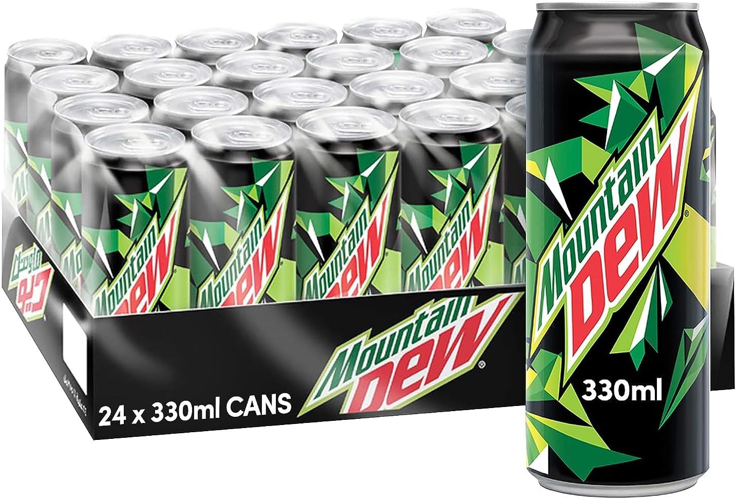 Mountain Dew, Carbonated Soft Drink, Cans, 330Ml X 24