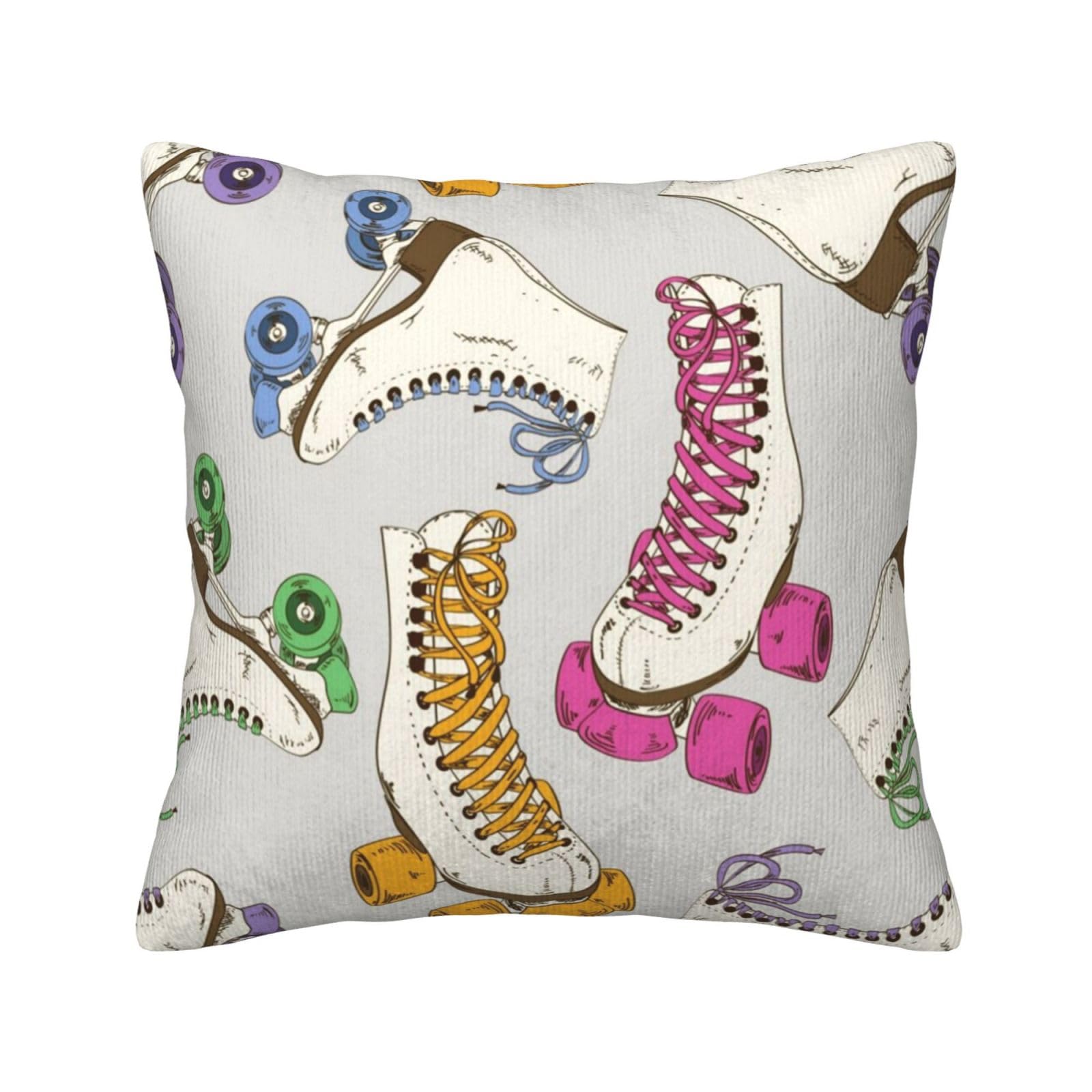 Housse de coussin patins à roulettes douce pour rompre la monotonie