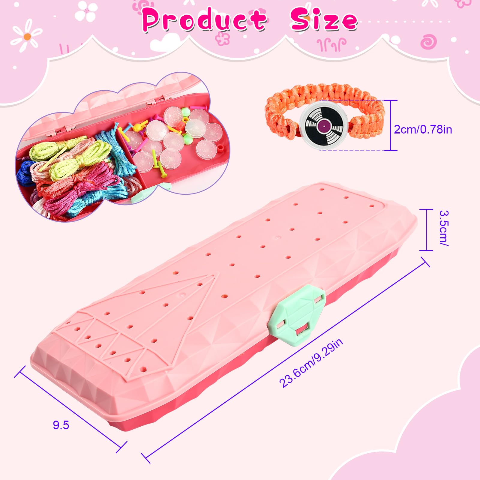 Wwtop Kit Braccialetti Dell'Amicizia Per Ragazze - 160 Pezzi Con Telaio, Perline Lettere E Ciondoli - Regalo Creativo Fai Da Te Per Bambine 6-12 Anni
