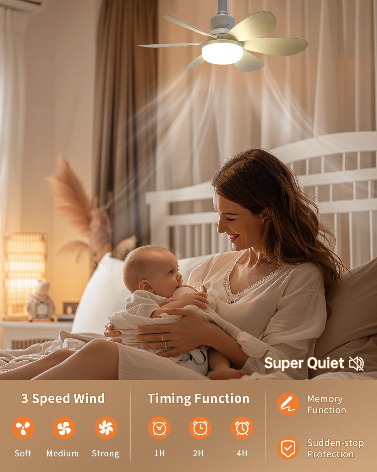 Indoor Socket Fan With Remote Smart Socket Fan Light Combo - Remote ...