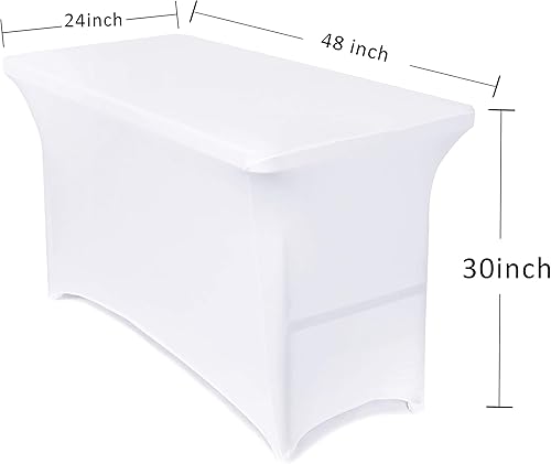 Miniatura 154 de Obstal Funda de mesa de elastano elástica de 4 pies para mesas plegables estándar, paquete de 2 manteles rectangulares universales ajustables