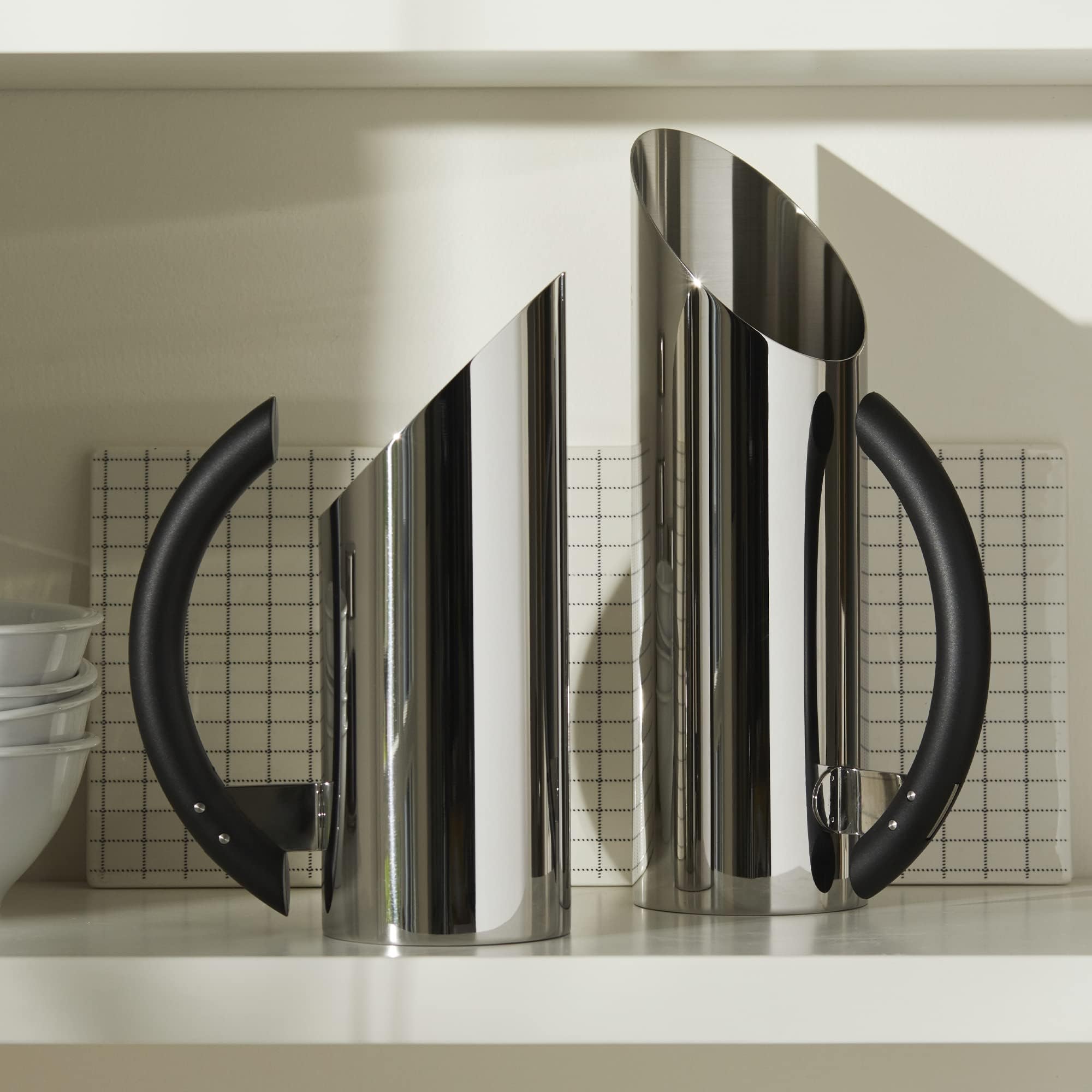 Alessi MB03 Tua Karaffe - Edelstahl 18/10 glänzend poliert. Griff aus PA, schwarz, Kapazität 100cl