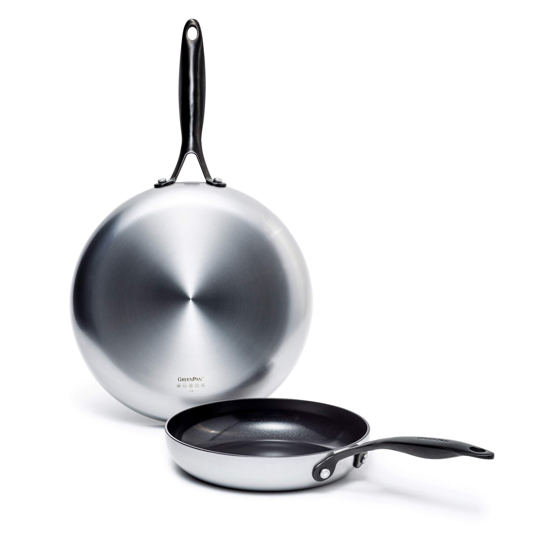 GreenPan Venice Pro Noir, poêles antiadhésives 26-30 cm, induction