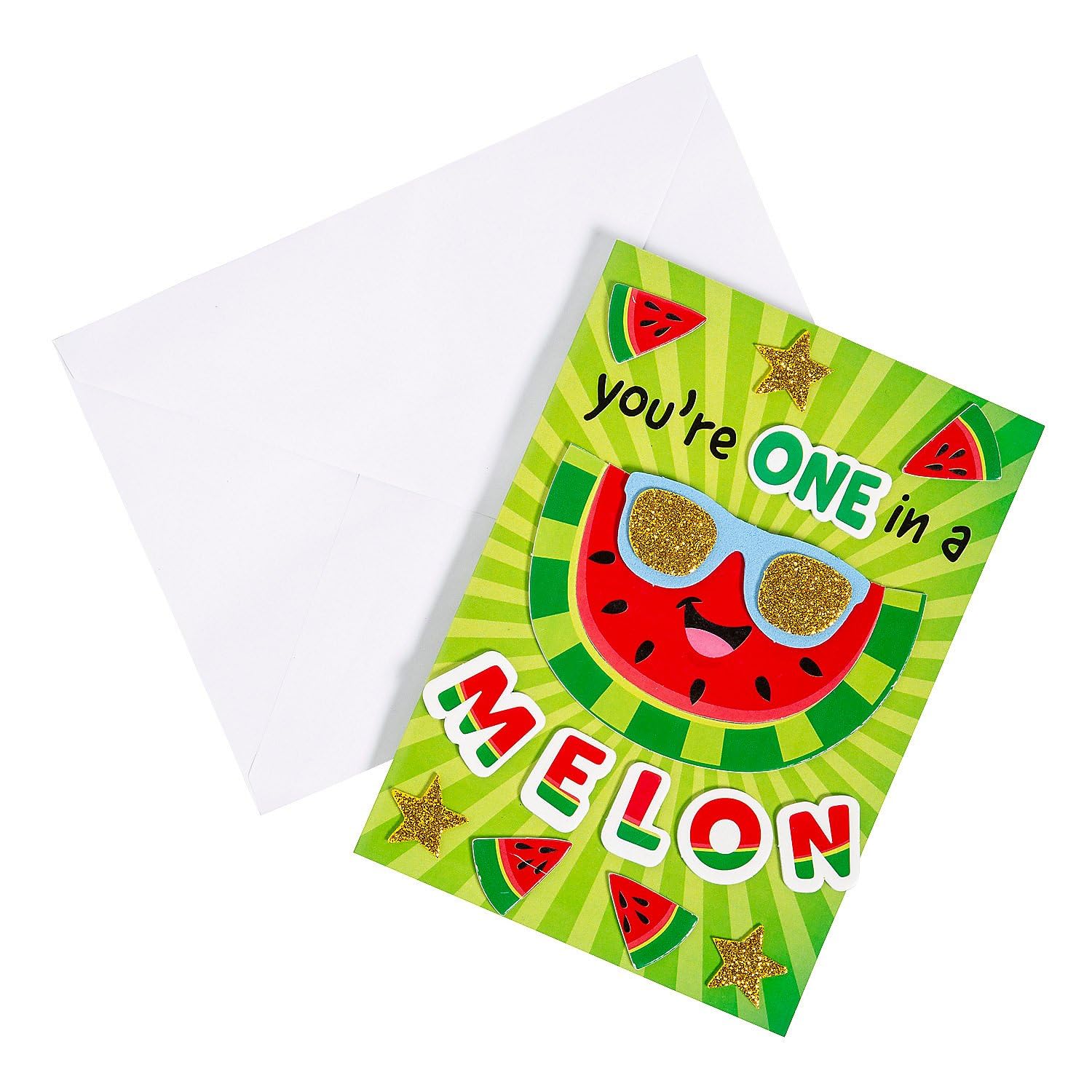 Fun Express One in a Melon Cardstock Card Craft Kit - Makes 12