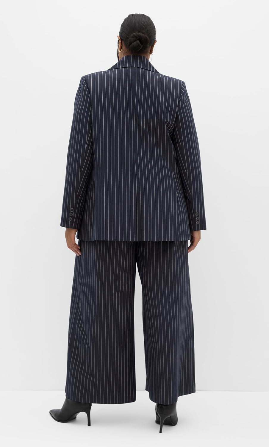 City Chic Women's Plus Size Blazer - Karla Pinstripe - Image 4