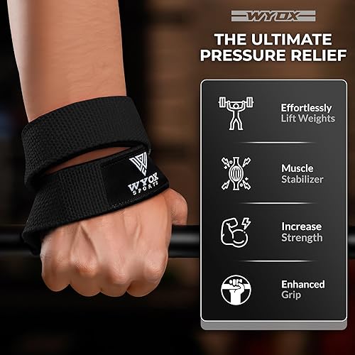 Miniatura 6 de WYOX Figure 8 Weight Lifting Straps for Weightlifting Heavy Duty Deadlifting Workout Straps  Wrist Wraps Gym Equipment Gear Men Women PAIR