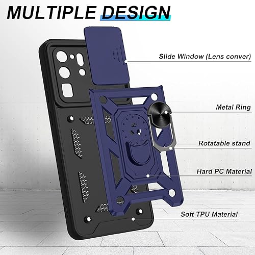 Miniatura 3 de ATUMP Funda protectora para Samsung Galaxy S20 Ultra con protector de pantalla HD, resistente con rotación de 360 con soporte de metal grado militar