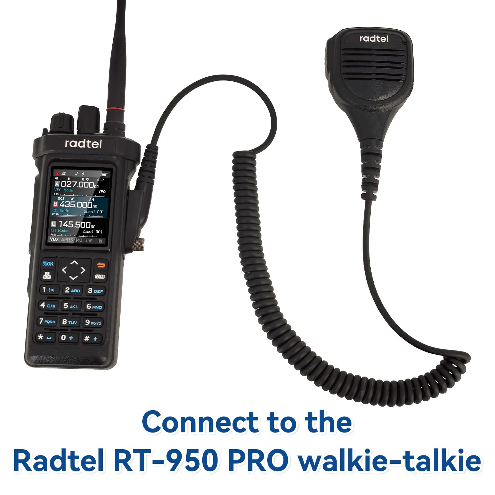 Radtel Heavy Duty Wodoodporny Mikrofon Głośnikowy do Radiotelefonów RT-880 RT-880G RT-6D RT-6DPRO, Mikrofon Walkie Talkie z Redukcją Szumów