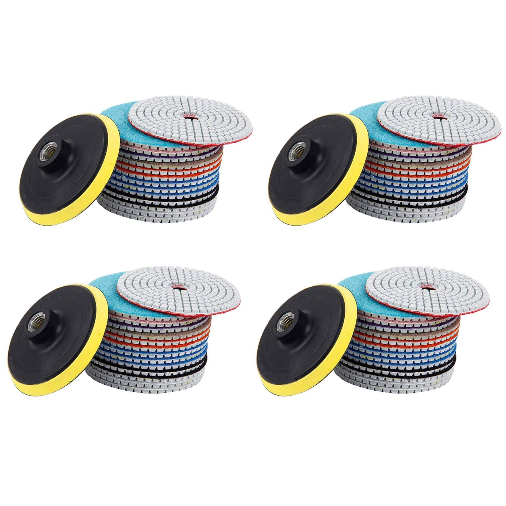 Juego de Almohadillas de Pulido de Diamante de 60 Piezas de 4 Pulgadas 100 mm HúMedo/Seco