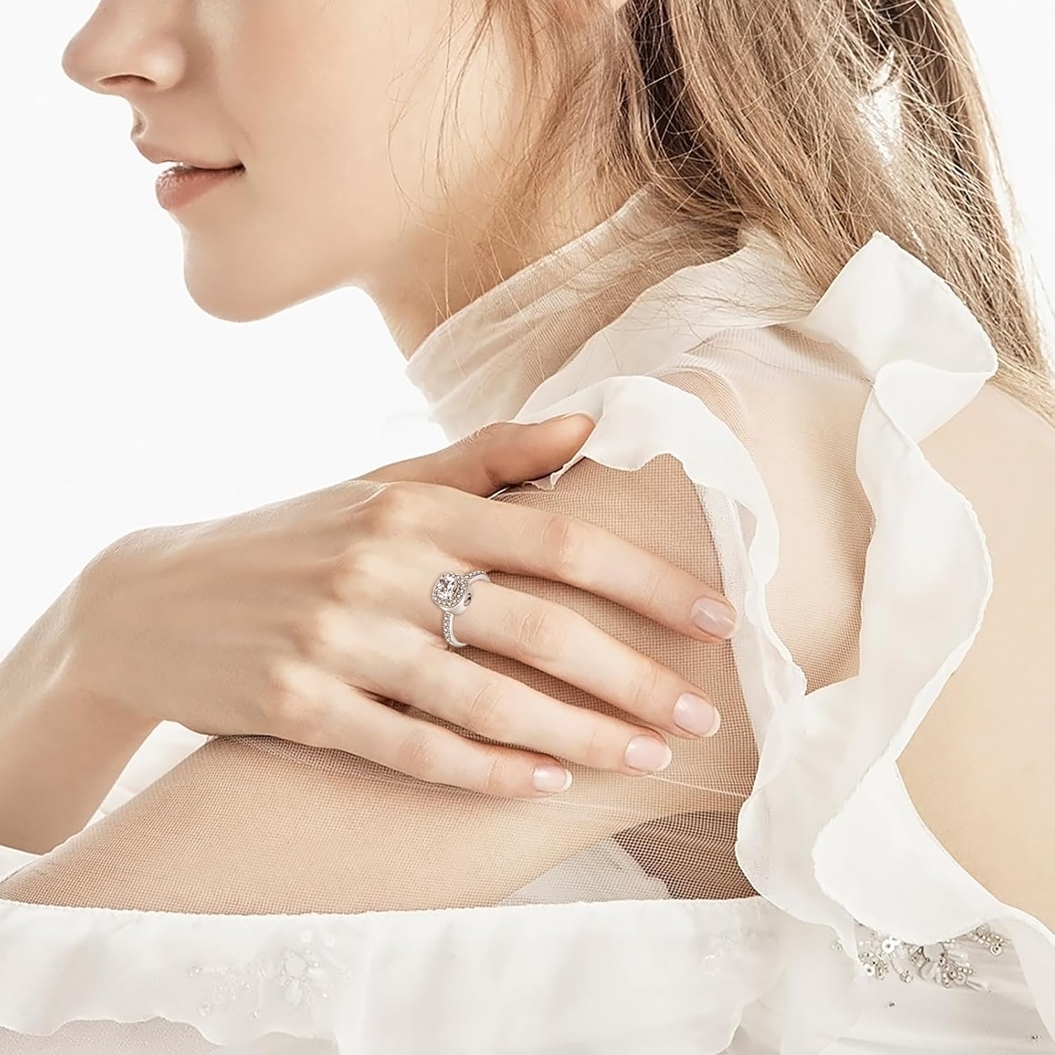 Sterling Silver Urn Ring for Ashes: Women Cubic Zirconia Ash Ring Memorial Cremation Jewelry Bereavement Keepsakes Gift for Loss of a Loved One