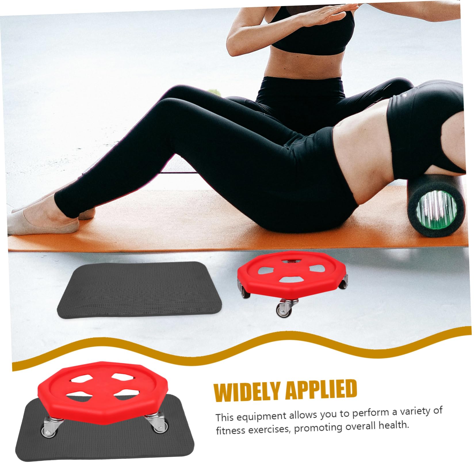 ibasenice Rueda de Abdominales Disco de Entrenamiento Disco Abdominal Maquina de Ejercicios para casa Tabla de Ejercicios de Fitness de Entrenamiento Black Color Aleatorio