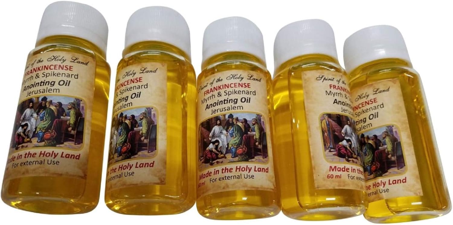 Authentic Christian Anointing Oils Jordan River Holy Waters Church of the Holy Sepulchre (SPIRIT OF THE HOLY LAND Frankincense, Myrrh and Spikenard 60ml)