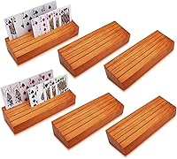 Vista 9 de Juego de soportes para mazos de cartas de madera para niños y adultos, juego de bandejas con soporte para cartas de 4 piezas para organizar