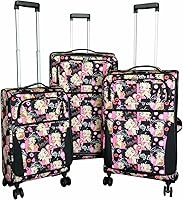 Vista 1 de Betty Boop Angel 3 unids equipaje conjunto 4 pares ruedas Spinner extensible 28 rosa gris