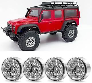 Benedict Harry 4PCS Beadlock Wheel Rim Crawler Wheels Rims for 1/18 TRX4M TRX4-MAxial AX24 SCX24 Bronco Deadbolt C10 JLU Gladiator Upgrade Parts(Titanium)