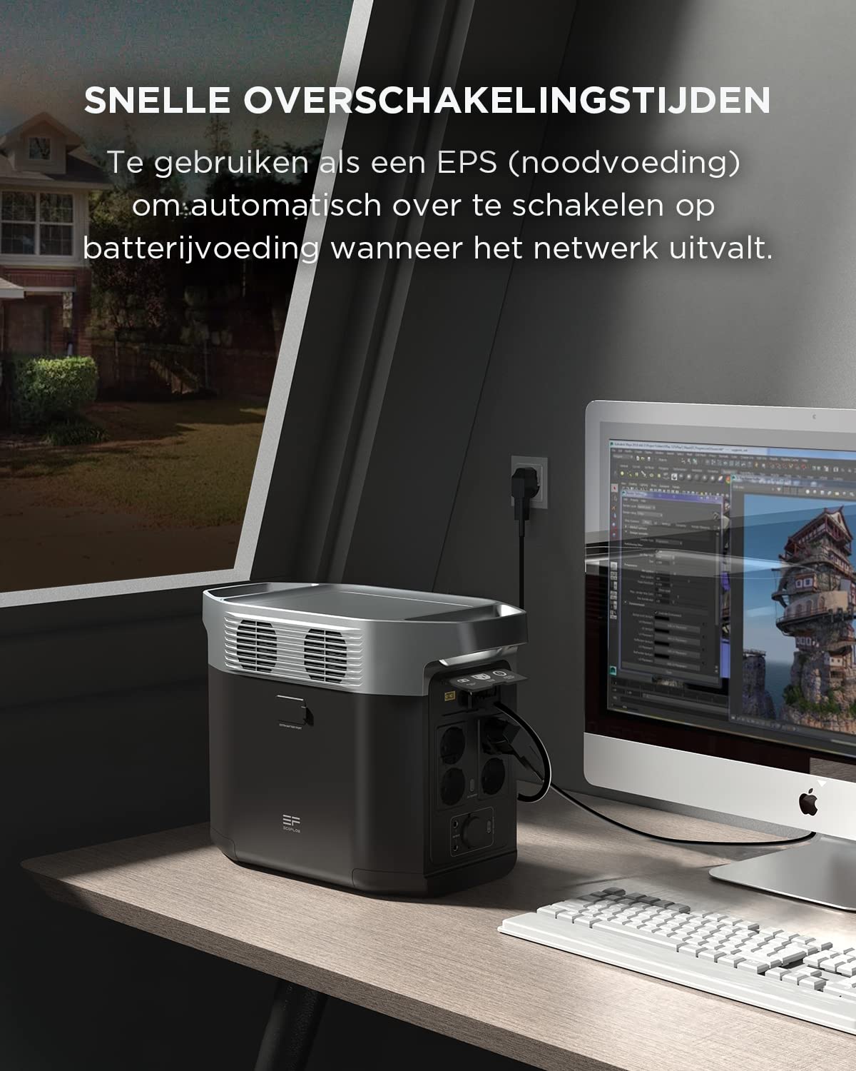 EF ECOFLOW DELTA 2 przenośna stacja zasilania 1024 Wh, generator solarny, pojemność do 3 kWh, na kemping, do kampera, małych wad opakowań, nieużywany produkt (odnowiony)