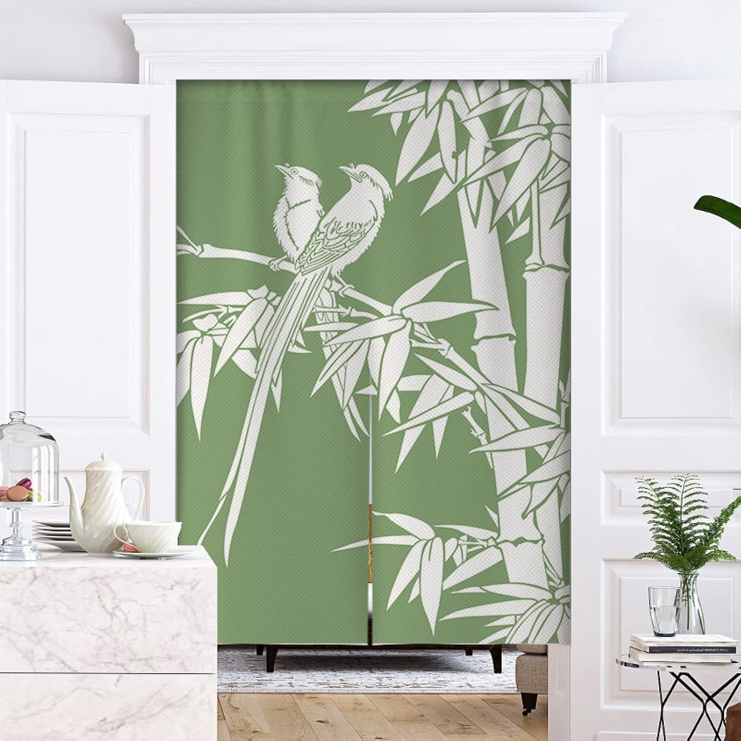 Z8ro のれん 和風 ロング 間仕切り 厚手 竹 寝室 ドアカーテン 柔らかい 綺麗 簡単取り付け 爽やか 新生活 花柄 見えにくい おもしろい 賃貸 部屋 0 100cm 夏 引っ越し 洋室兼用 カラー 洗濯 つっぱり棒カーテン 年中使用 遮熱断熱 防災 綿麻 オフホワイト 60