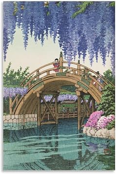 Kawase Basui Girl on the Bridge Poster Wall Art Home Bathroom Bedroom Office Decor Print Artwork Decor 20x30inch50x75cm