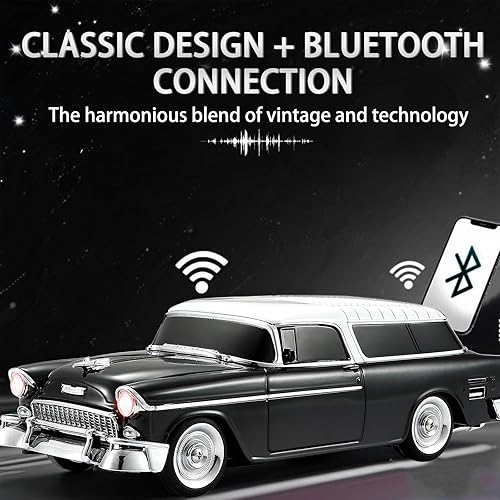 Miniatura 3 de WS-1955 Retro Sedan Altavoz Bluetooth  Sonido HD, Radio FM, TWS estéreo, luces LED de fiesta, reproducción USBTF, micrófono manos libres  Decoración